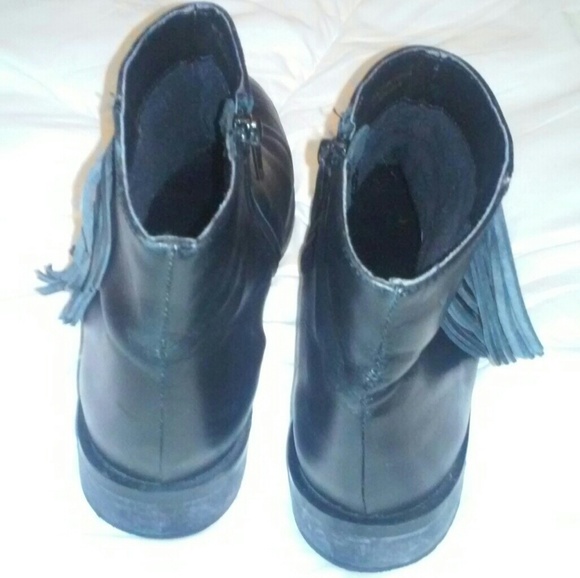 Topshop Moto Fringe Ankle Boots - Picture 7 of 8